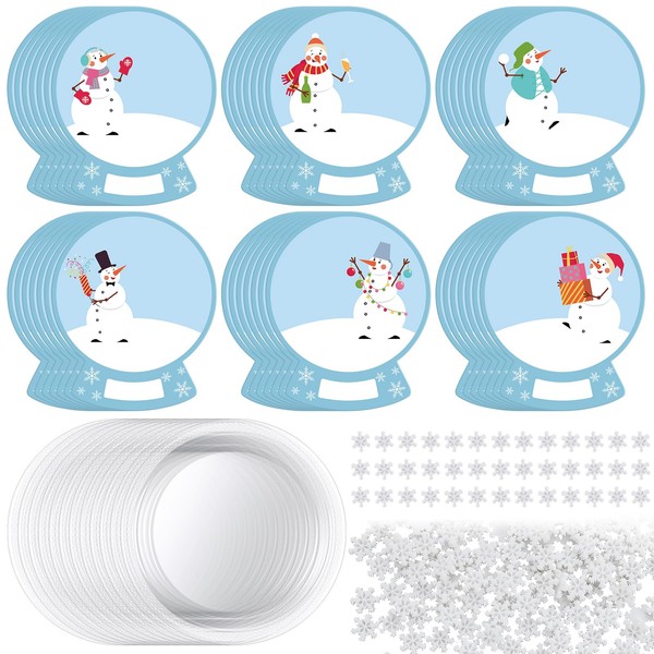 Hollowfly 30 Sets Snow Globe Picture Frame Craft Kit DIY