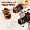 4 PCS Flat Hair Claw Clips for Women - Tortoise