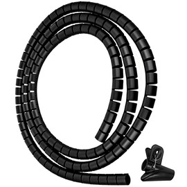 Minadax® 2 Metres, 28 mm Diameter Professional High-Tech Cable Duct in Black for Flexible Cable Management at Computer and Workplace