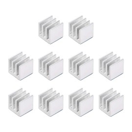 uxcell 10x10x10mm Silver Tone Aluminum Heatsink Thermal Adhesive Pad Cooler for Cooling 3D Printers 10Pcs
