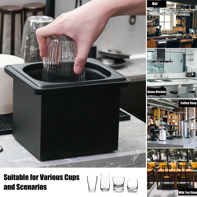 Stainless Steel Pitcher Rinser, Small Black Automatic Cup Washer Kitchen