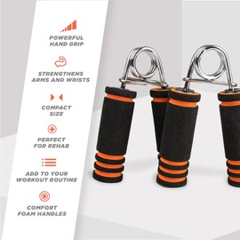 Phoenix Fitness Hand Grips - Hand Strengtheners with Foam Padded Handles for Hand, Wrist & Arm Exercises - Lightweight & Compact Hand Grippers for Home, Gym & Travel