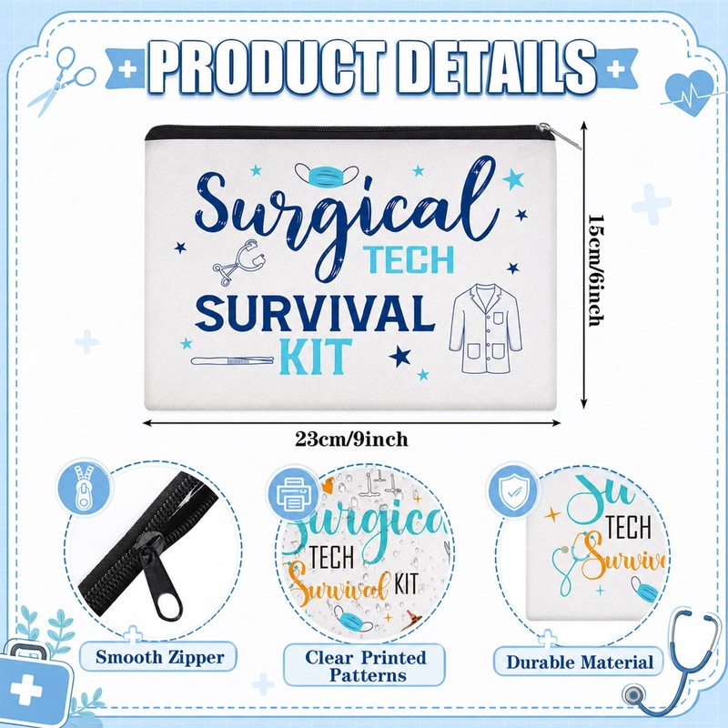 SilTriangle 10 Pcs Surgical Tech Week Gift Cosmetic Bag