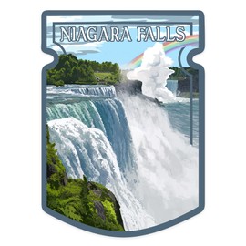Die Cut Sticker Niagara Falls, New York, Niagara Falls WPA, Contour Vinyl Sticker 3 to 6 inches, (Waterproof Decal for Cars, Water Bottles, Laptops, Coolers), Large