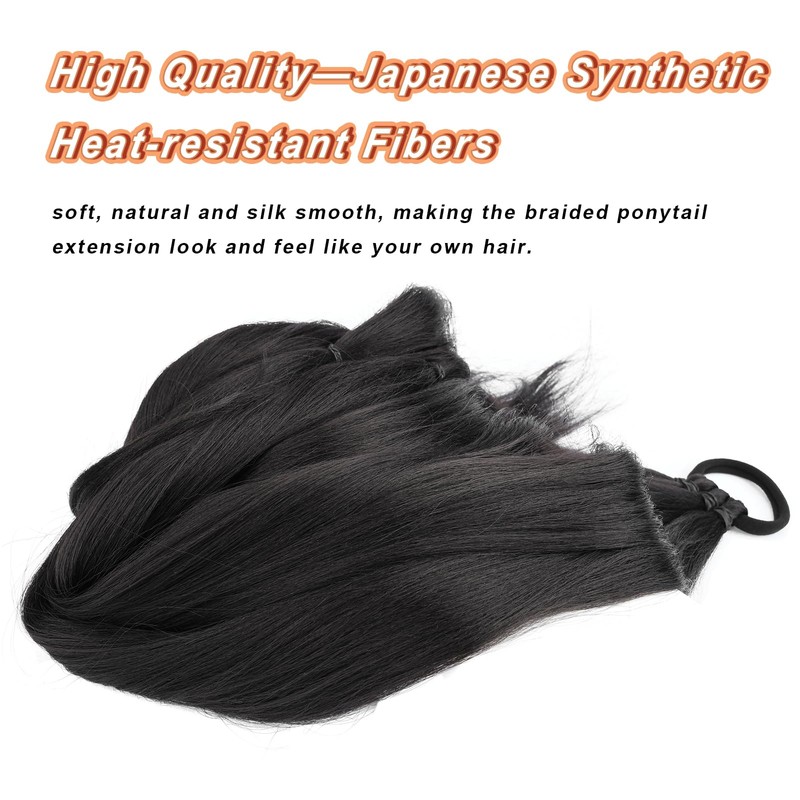 BOBIYA Long Braided Ponytail Extension 30 Inch Pre stretched Braiding