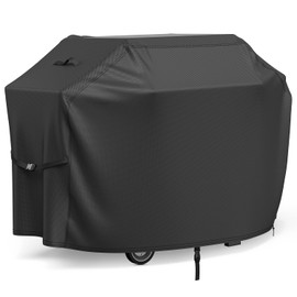 BROSYDA BBQ Cover 147x61x122cm, Waterproof, Windproof, UV Resistant, Tear Resistant, Heavy Duty 600D Oxford Barbecue Cover, BBQ Grill Cover with Buckle and Drawstring
