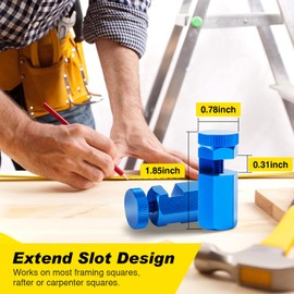 Tall Stair Gauges for Framing Square with Holder, Carabiner Stair guages Knobs Tool for Circular Saw Metal Stair Stringer Layout Tool for Carpentry Squares Stair and Rafter Gauge Clamps