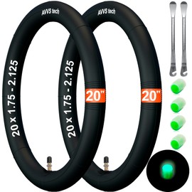 20 х 1.75-2.125 Inner Tube Children's Bicycle, Folding Bike and Bicycle Trailer 20 Inch 20 x 1.75/1.95/2.125 with Car Valve 22 mm Includes 2 Mounting Levers Pack of 2 Compatible with 20 Inches