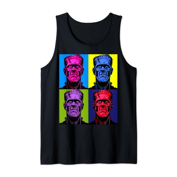 Frankenstein 80s Retro Style Halloween Lazy Costume Tank Top