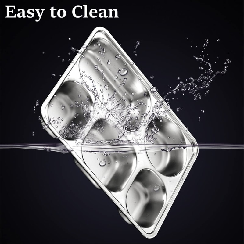 Tebery 3 Pack Stainless Steel Rectangular Divided Plates Tray, 5