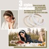 VKLANBGO 3pcs White Headbands for Women, Non Slip Flower Headband