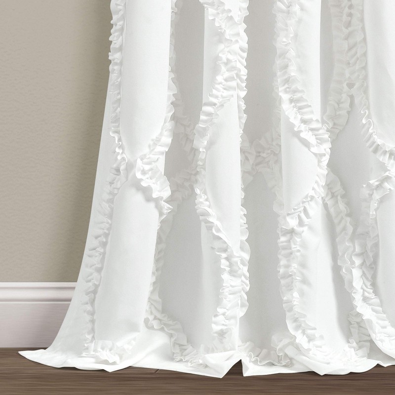 Lush Decor Single Window Curtain Panel White 95 by 54-inch