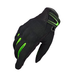 Kaedear KDR-RC-GL3 Men's Motorcycle Gloves, Spring/Summer/Fall, Mesh Protector, Smartphone Touch-Compatible Fingertips, Unique Stitching Technology, Non-Slip, Breathable (Green, XL)