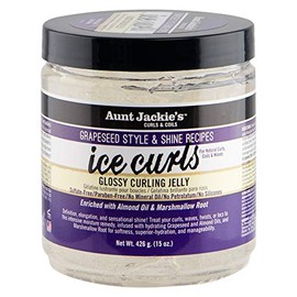 Aunt Jackie's Grapeseed Collection, Ice Curls Glossy Curling Jelly; Sulfate and Paraben Free; Contains Grapeseed & Almond Oils and Marshmallow Root