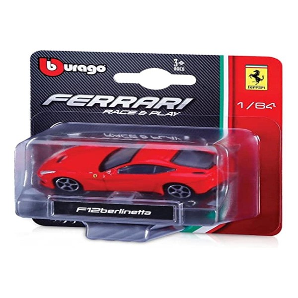 Burago Car Ferrari Blister 1:64-7 cm, Multicoloured (18-56000P) Assorted Colour/Model