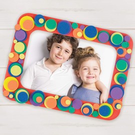 Horizon Group USA DIY Foam Picture Frame Craft Kit, 12-Pack of 4x6-Inch Colorful Picture Frames with 500+ Punch Out Stickers & Easels, Back to School Arts & Craft Activity, Perfect for Projects