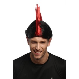 WIG ME UP - XR-012-P103/PC13 Wig Carnival Iro Mohawk Punk Red Black Anarchy