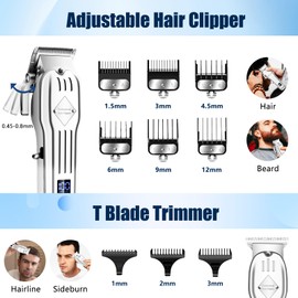 Professional Hair Clippers and Trimmer Set, Beard Trimmer & Foil Shaver & Nose Trimmer Kit for Men, Cordless Mens Clippers and Grooming Kit for Hair Cutting, Beard Styling, Home, Barber