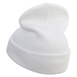 e4Hats.com Photographer with Camera Embroidered 12 Inch Long Knitted Beanie - White OSFM
