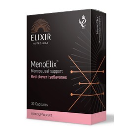 ELIXIR NUTROLOGY MenoElix™ 30 Capsules – Red Clover Extract with Isoflavones for Menopausal Support, Helps Balance Hormones, Suitable for Vegetarians & Vegans. Made in The UK