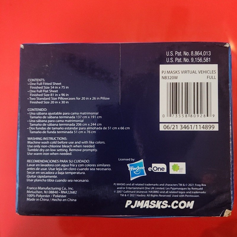 Hasbro PJ Masks 4 Piece Full Microfiber Sheet Set NEW