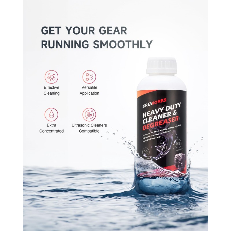 CREWORKS Ultrasonic Cleaner Solution for Carburetors and Engine Parts, 34