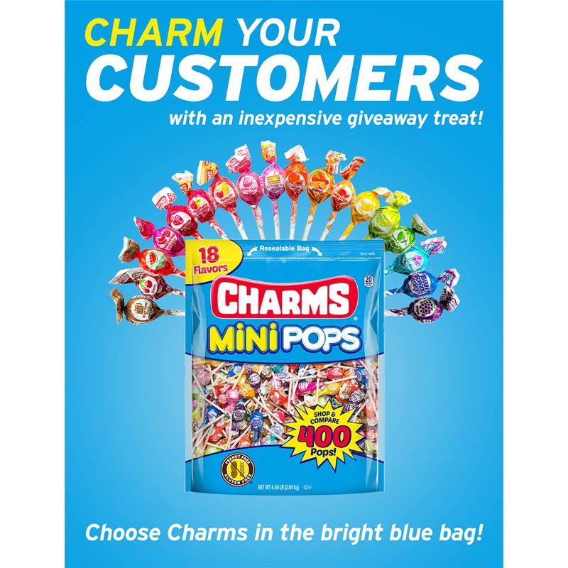 Charms Mini Pops - 4.5 lb Bag of Individually Wrapped