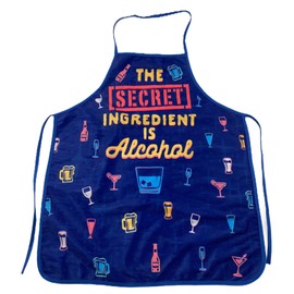 The Secret Ingredient Is Alcohol Funny Drinking Cocktail Graphic Kitchen Accessories Funny Graphic Kitchenwear Funny Drinking Novelty Cookware Blue Apron