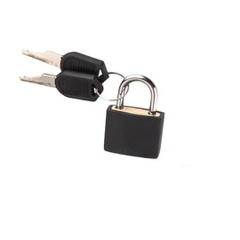Multicolor Small Brass Padlock Plastic Padlock with 2 Keys for Toolbox Bag Luggage Diary (Black)