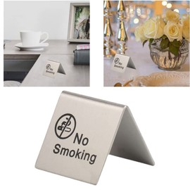 zalati Rauchverbotsschild, 4 Stück, Tischsignalkarte, Edelstahl, für drinnen und draußen, Restaurant, Couch, Bürotisch