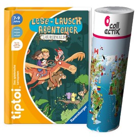 tiptoi Ravensburger Book | Reading - Lausch Adventure Enchanted Forest - Reading for Children from 7 Years + Children's World Map