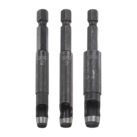 HARFINGTON Leather Hollow Punch Set 1/4 Hex Shank for Drills, 5mm 6mm 7mm Dia Rotary Hole Punches for Thick Fabrics Leathercraft Working