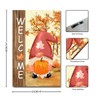 Welcome Pumpkin Gnome Wooden Signs Maple Leaf Sunflower Wooden Wall