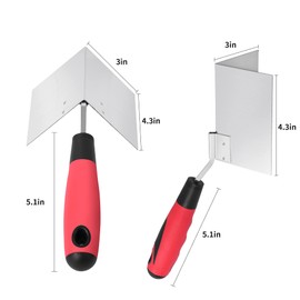 SUMED Drywall Corner Tool 2 PC,SUMED 4-1/2'' Inside & Outside Stainless Steel Corner Trowel with Soft Grip Handle for Concrete Plastering Bricklaying Corner Finishing Work