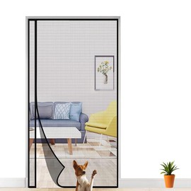 ANNICOO Side Opening Magnetic Screen Door，Kid and Pet Friendly Walk Through Door Screen Magnetic Closure, Strong Magnets Door Mesh38 x 81inch