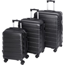LEMY Hardside Expandable Luggage, Waterproof Suitcase with Spinner Wheels&Height Adjustable Handle for Travel, Business Trips, Black