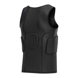 DGXINJUN - playera acolchada para hombre, con protector de pecho, sin mangas, para hombres y mujeres, con almohadillas para orejas para paintball béisbol (4 almohadillas para orejas)