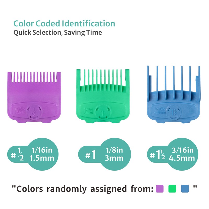 Magetic Clipper Guards Set Compatible with Most Wahl Clippers, Color
