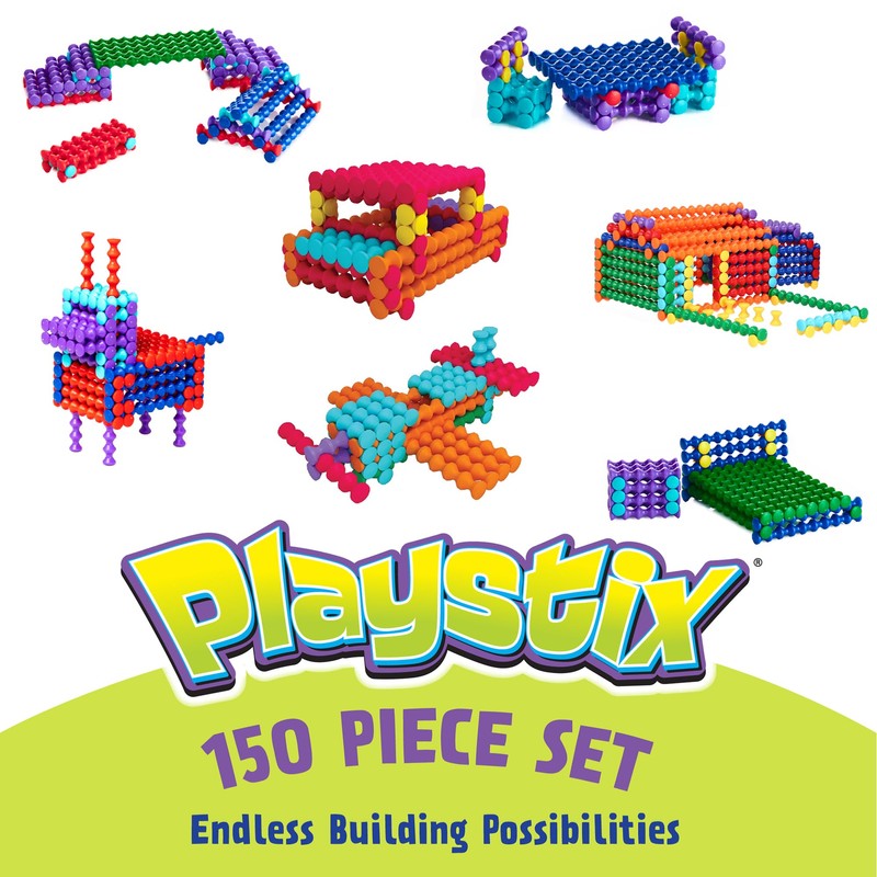 POPULAR PLAYTHINGS Playstix Construction Toy Set with Building Sticks for