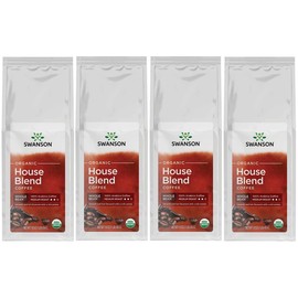 Swanson House Blend Whole Bean Organic Coffee - Medium 16 Ounce (1 lb) (454 g) Pkg (4 Pack)