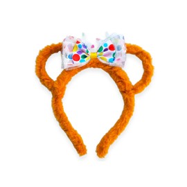 MeiMei Multicolor Spotty Dotty Bear Fur Children Hair Bow with Headband Headwear Hairband, Handmade Girls Women in Need Hair Accessories, 1 Piece (Spot 2, Bear-Ear HB)
