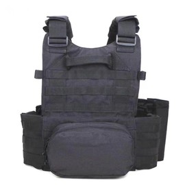 Jipemtra Tactical Airsoft Vest Outdoor Molle Breathable JPC Vest Game Protective Vest Adjustable Modular Chest Set Vest CS Field Vest Training Vest (Black)