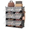 ROJASOP 6-Tier 24-Pair Expandable Shoe Rack Organizer with 2 Hooks,
