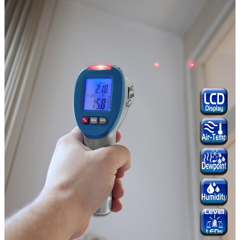 PeakTech 5400 - IR Meter, Infrared Thermometer (-50°/260°), Surface Thermometer,