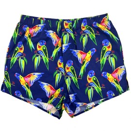 ROCK ATOLL Men's Traditional Cotton Boxer Shorts in Fun Unusual Pattern & Bold Prints (Medium, Navy Colorful Bird Print)