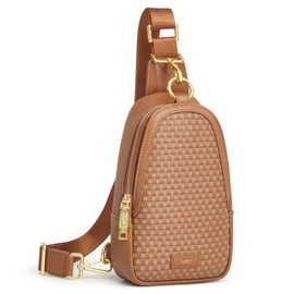 Kattee Sling Crossbody Bag for Women, Leather Fanny Pack Crossbody Sling Bags, RFID Purse Chest Bag Small Daypack for Women