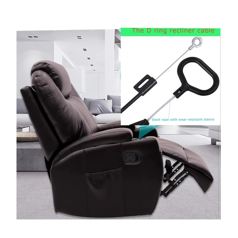 yhoparts 2-Pack Recliner Cable D-Ring Replacement Recliner Handle for Lazy