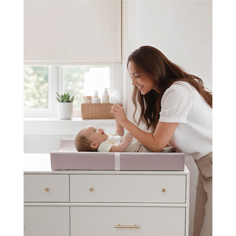 Blissful Diary Vegan Leather Baby Changing Pad with Waterproof &
