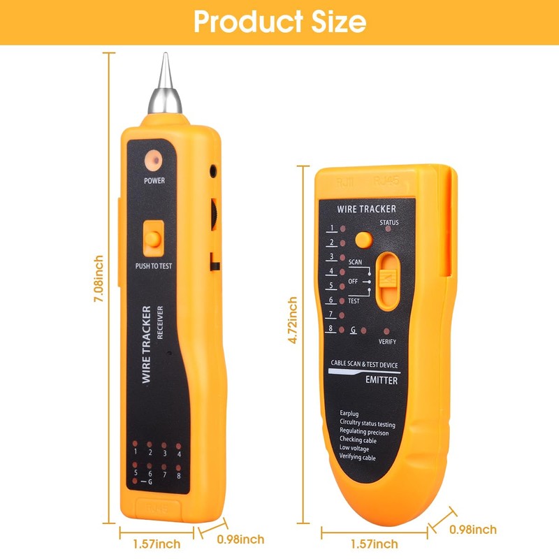 Cable Tracer Ethernet Network Cable Tester RJ45 RJ11 - Wire