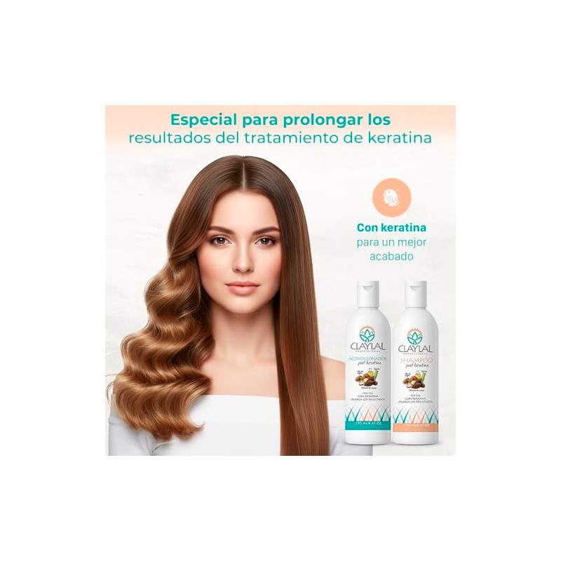 Claylal Professional | Shampoo y Acondicionador Post keratina 250ml c/u